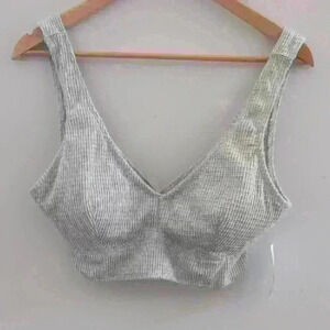 GILLY HICKS |  Women's Super Soft Light Grey Back Crossover Bralette
